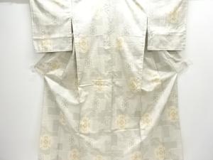 華紋模様織出し十日町紬単衣着物